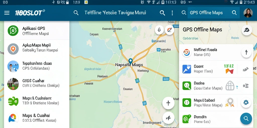 Antarmuka aplikasi GPS Offline Maps 180SLOT yang user-friendly.