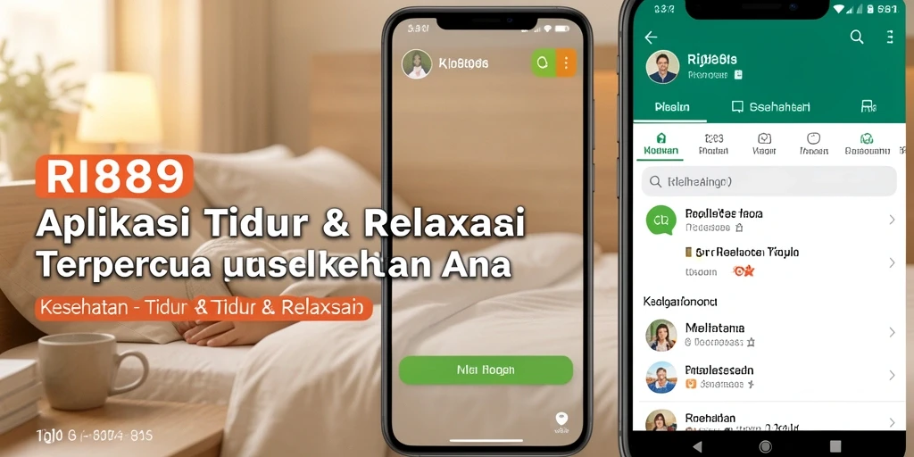 Tampilan antarmuka RI889 yang sederhana dan menarik untuk Tidur & Relaksasi.