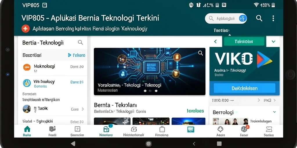 Tampilan antarmuka aplikasi VIP805 yang informatif dan menarik.