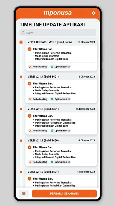 Riwayat Versi mponusa untuk Pengguna Android